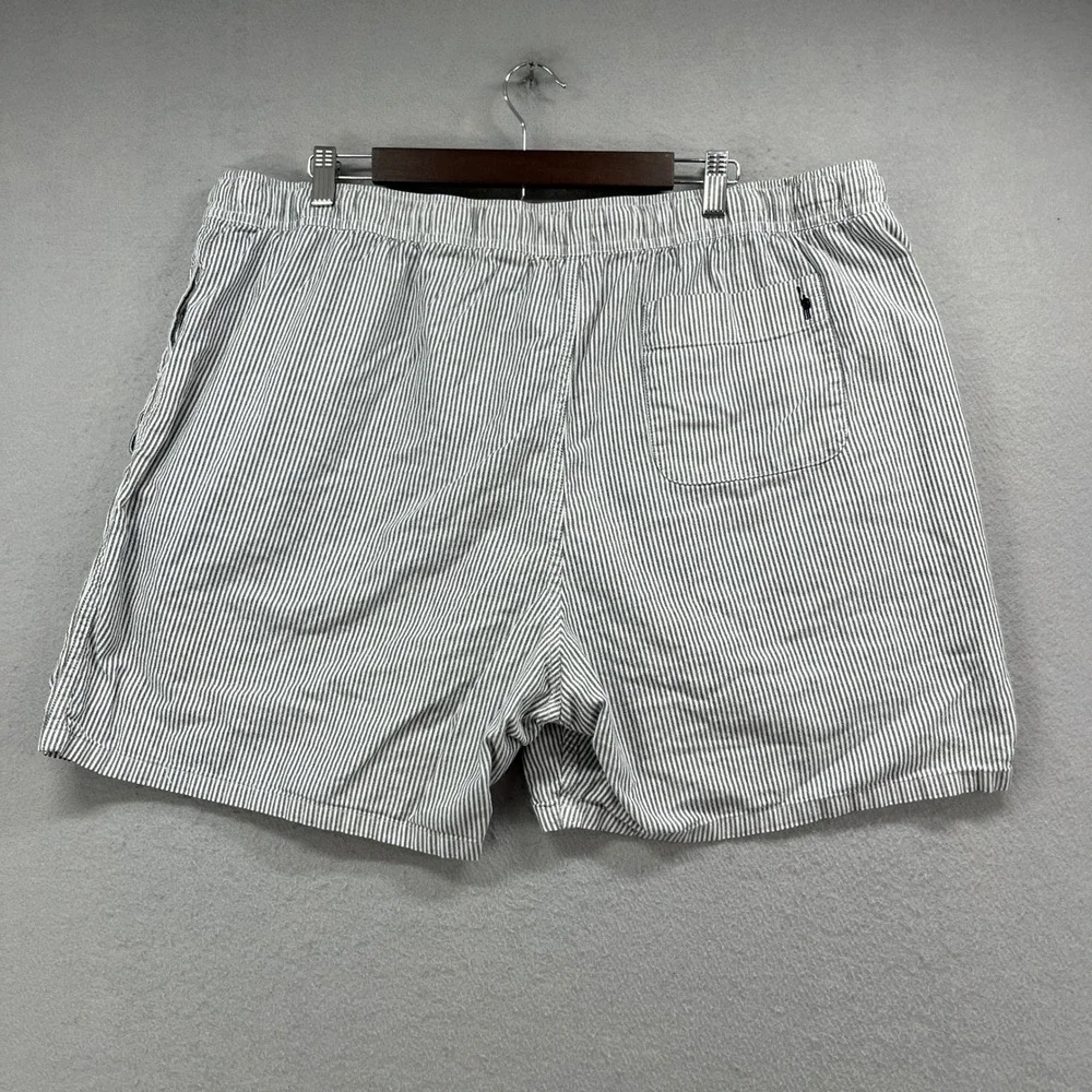 J Crew Oxford Shorts Mens XXL Gray White Striped Organic Cotton Preppy Oarsman